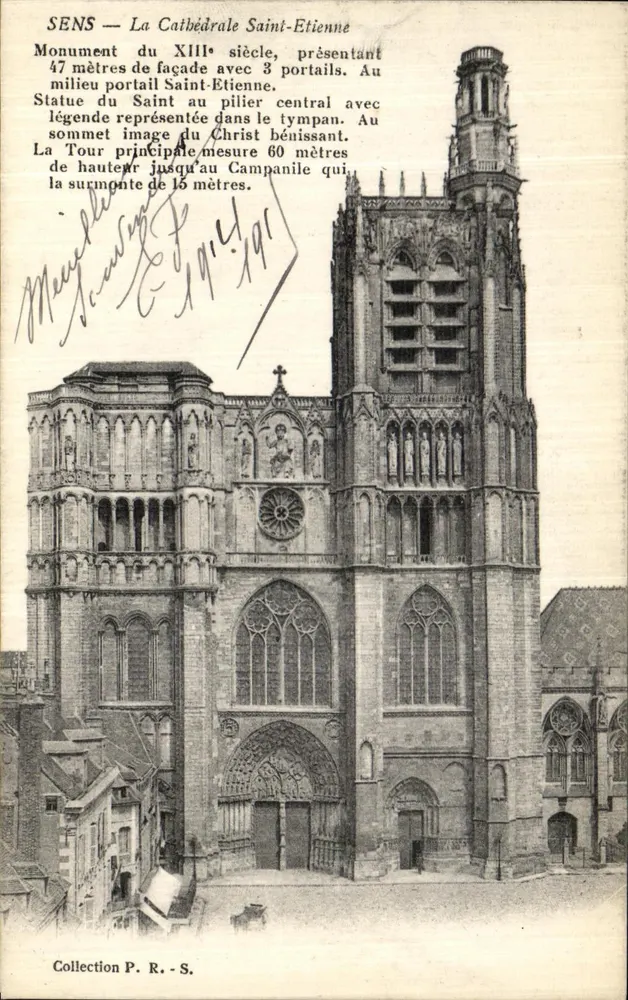 Sens — A Catedral São Etienne — Coleção P. R. S. - Frente