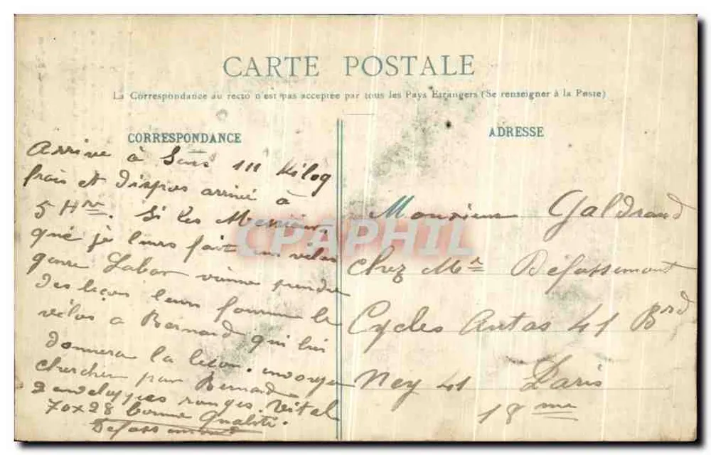 Sens - Jean du Cogniot an der Kathedrale — Sammlung J. D., Sens - Rückseite