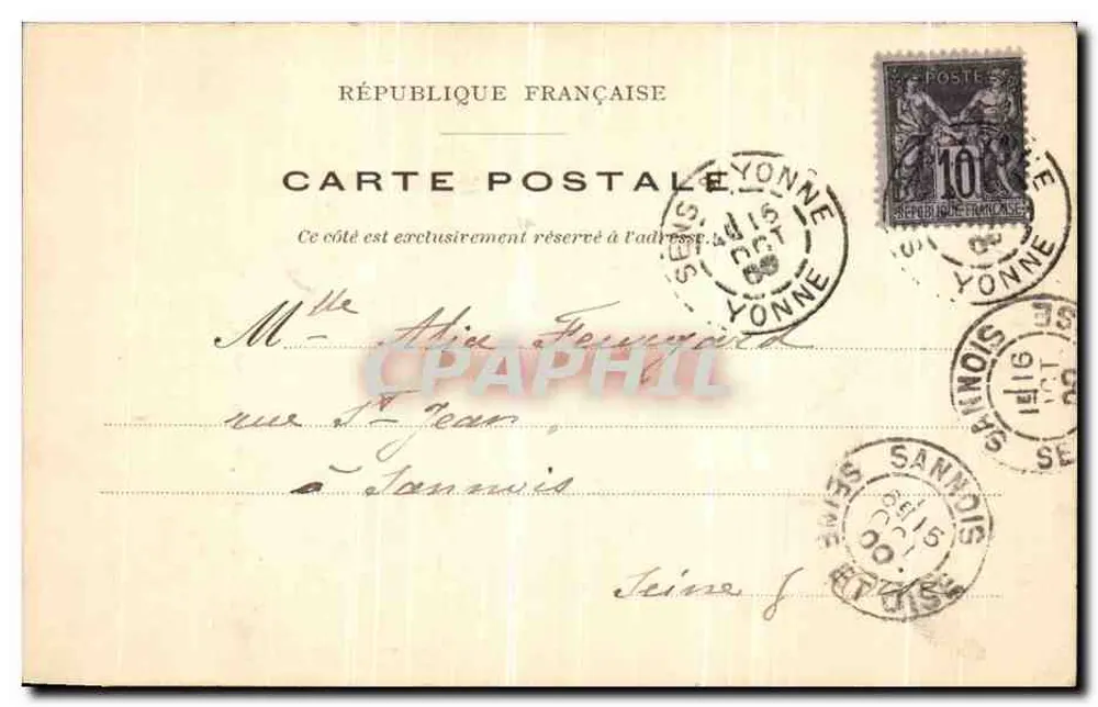 Catedral - Grande Portal — Senoite — Livraria C. Plaquet, em Sens - Verso