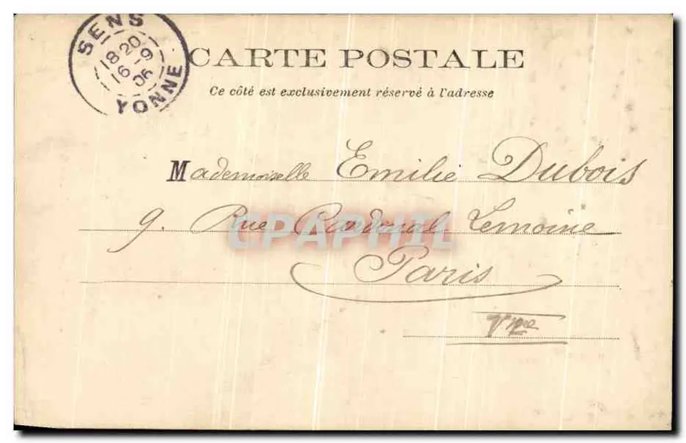 Sens — O portal de Moisés, visto de lado — J. D., editor, Sens - Verso