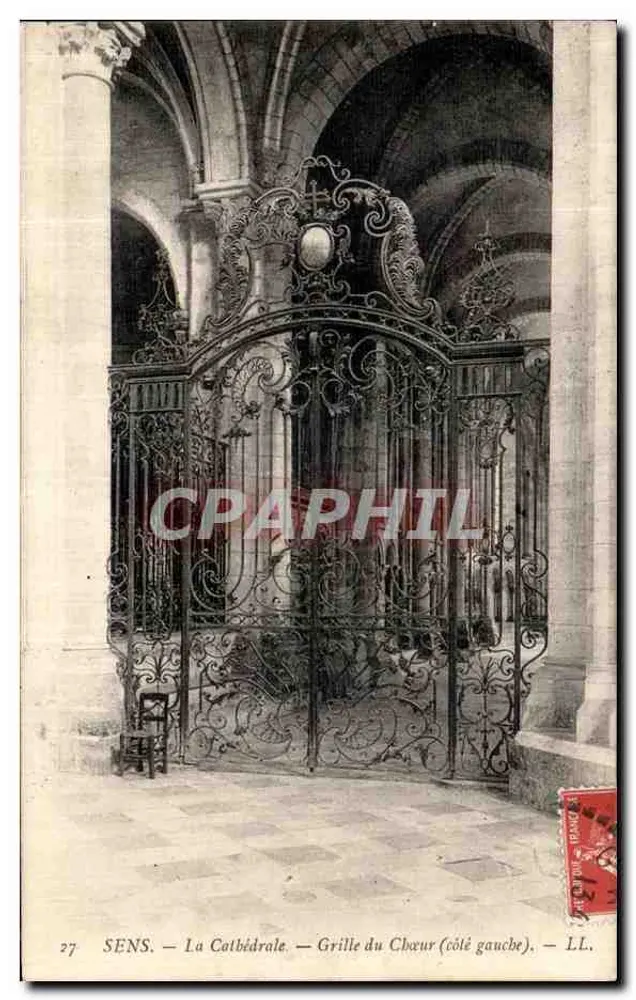 Sens — A Catedral — Grade do Coro (lado esquerdo) — LL. - Frente