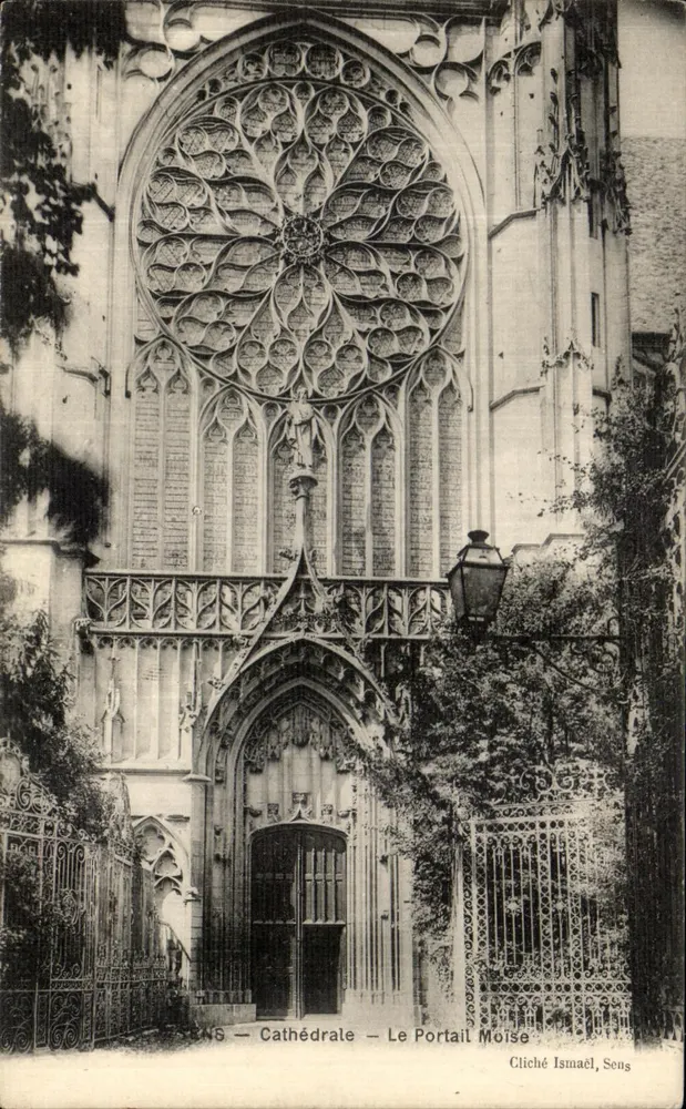 Sens — Cattedrale — Il Portale Moïse — Cliché Ismaël, Sens - Recto