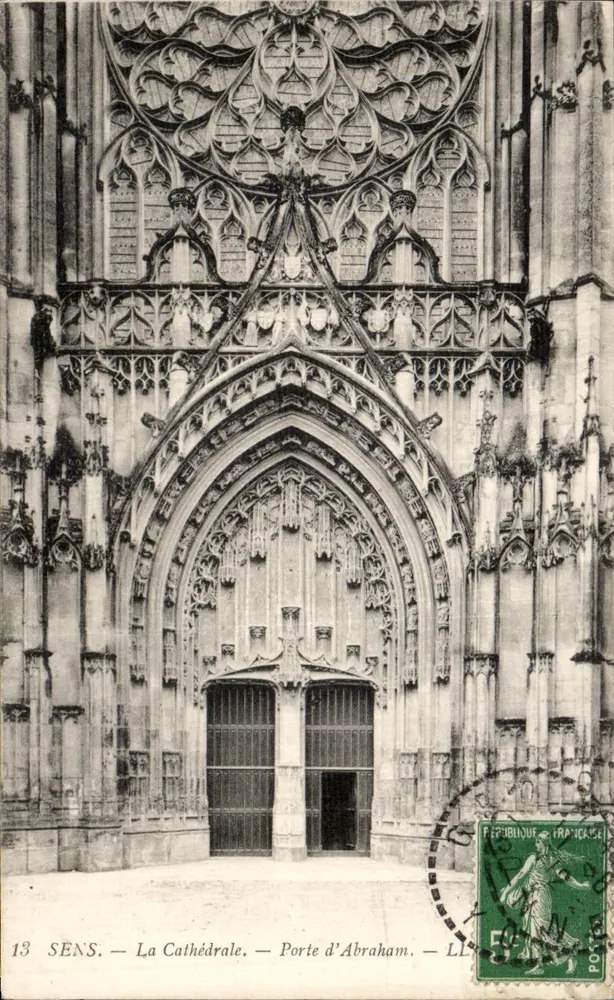 Sens — A Catedral — Porta d'Abraham — LL - Frente