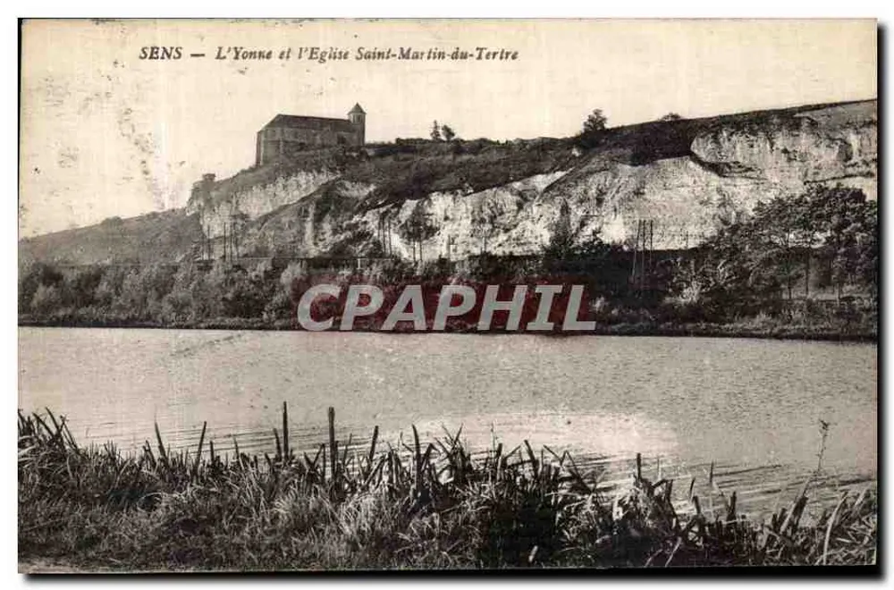 Sens — Die Yonne und die Kirche Saint-Martin-du-Tertre - Vorderseite