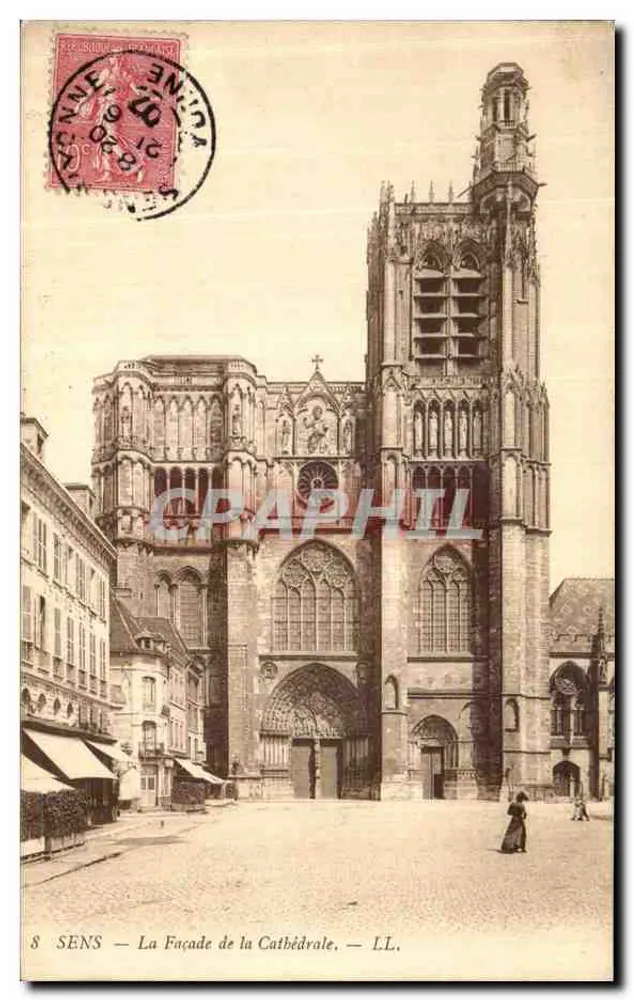 Sens — A Facha da Catedral — LL. - Frente