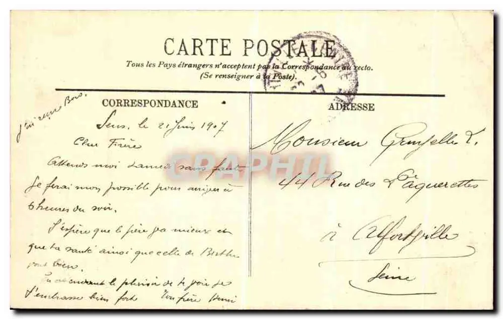 Sens — A Facha da Catedral — LL. - Verso
