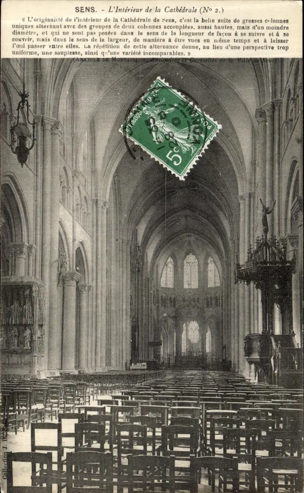 Sens - Innenansicht der Kathedrale (Nr. 2.) - Sammlung T. Drouin - Vorderseite