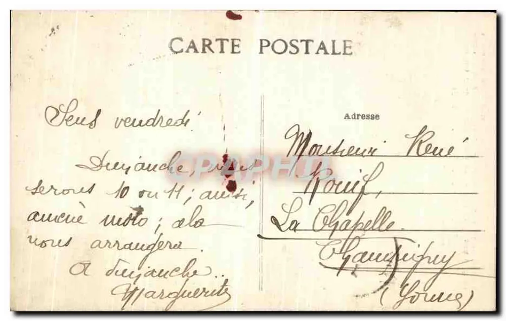 SENS — A Estátua do Barão Thénard — Coleção J. D., Sens - Verso