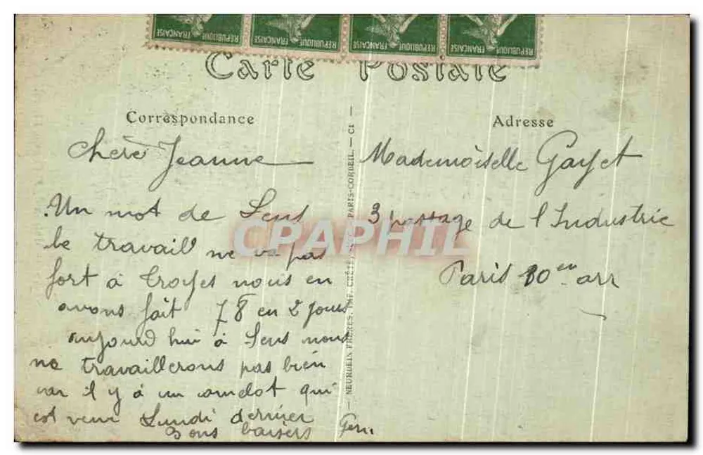 SENS — Maison de J. Cousin, l'Escalier — éditeur ND HOT, n°46 - Verso