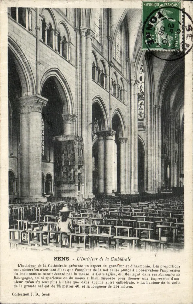 Sens — L'Interno della Cattedrale — Collezione J. D., Sens - Recto
