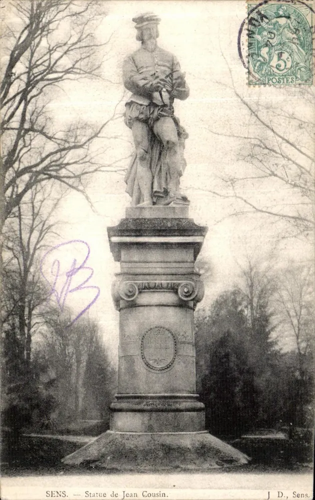 SENS. — Estátua de Jean Cousin. — J. D., Sens. - Frente