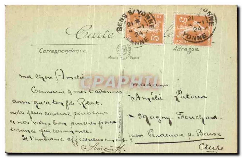 Sens — Barragem Saint-Martin — LL. — n° 118 - Verso