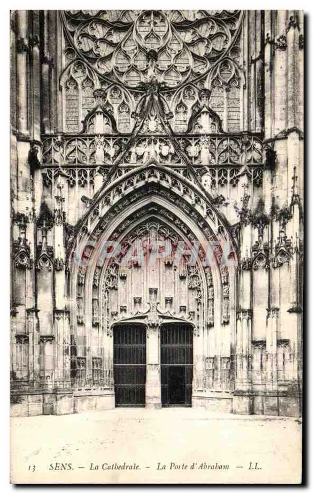 Sens — A Catedral — A Porta de Abraham — LL. - Frente