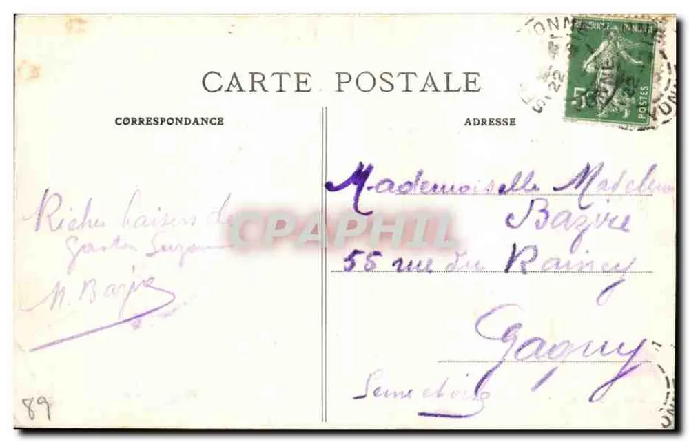 Sens — Die Kathedrale im Gesamtbild — Place de la République — Sammlung von F. R. S. - Rückseite