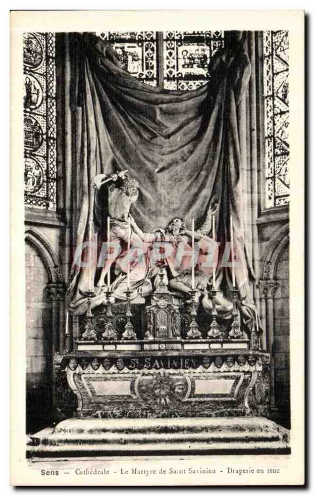 Sens — Kathedrale — Das Martyrium des heiligen Savinien — Stuckdrapierung - Vorderseite
