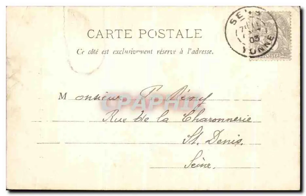 Musée de Sens — La Liberté par M. E. Peynot — éditeur Barnuel - Verso
