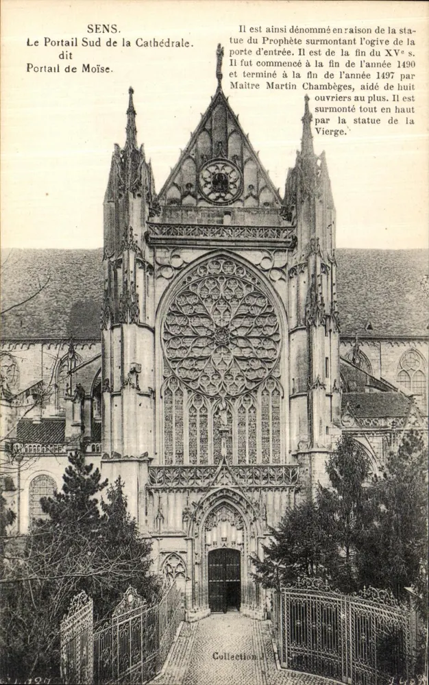 Sens. Der Südtor der Kathedrale, genannt Portal von Mose — Sammlung J. T. - Vorderseite