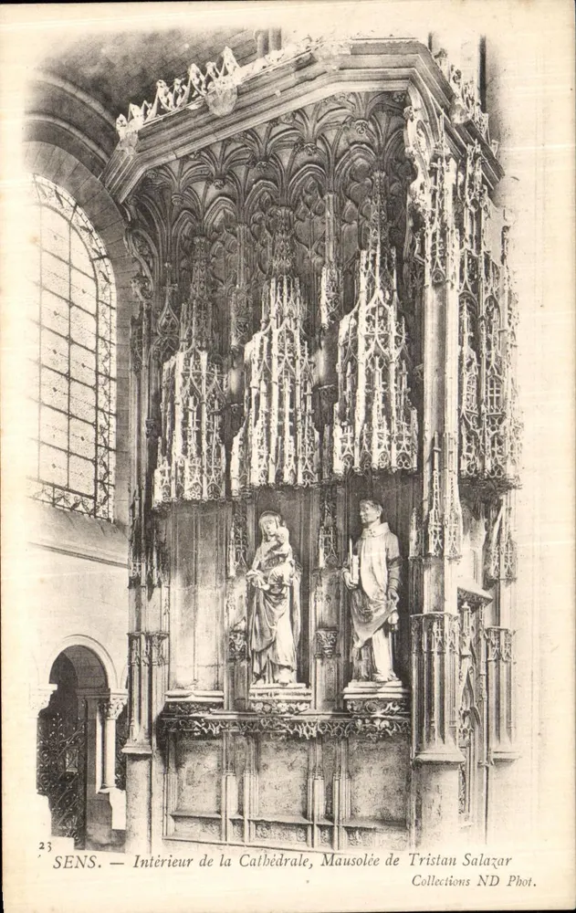 Sens — Innenansicht der Kathedrale, Mausoleum von Tristan Salazar — Sammlung ND Phot. - Vorderseite