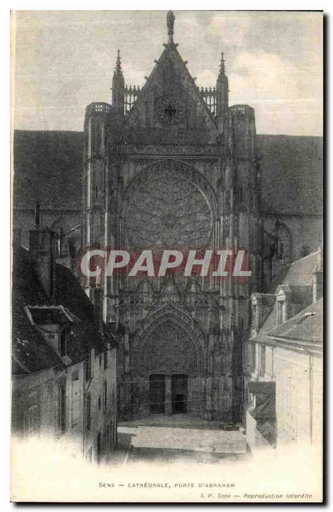 Sens — Catedral, Porta de Abraão — I. P. Sens - Frente