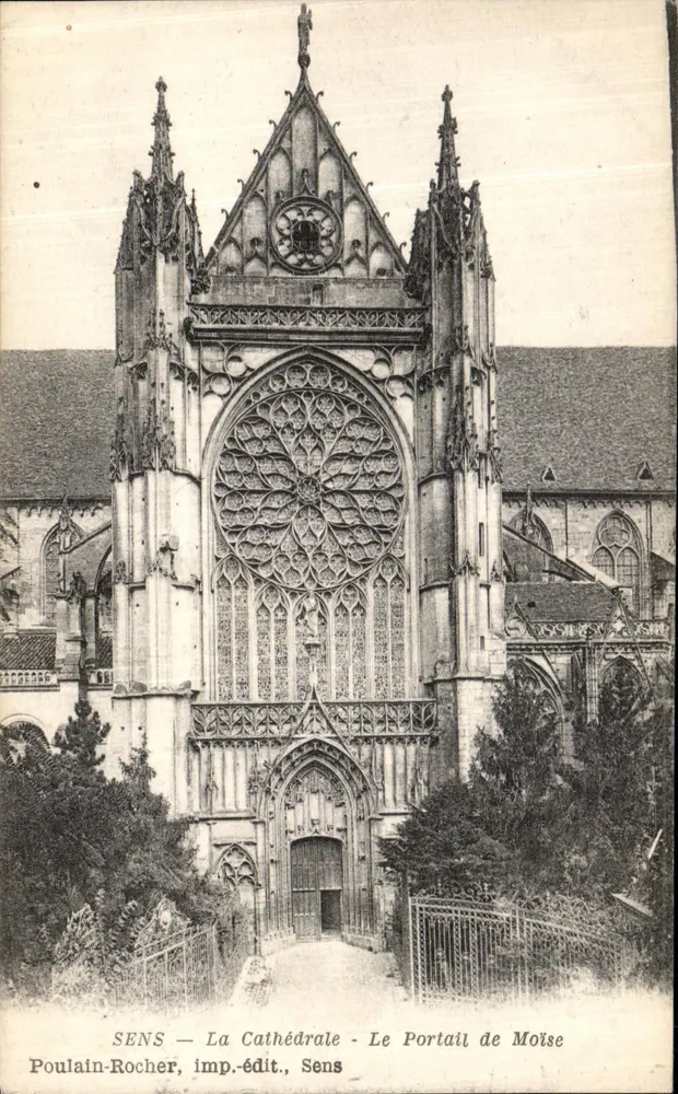 SENS — Die Kathedrale — Das Portal des Mose — Poulain-Rocher, Verlag, Sens - Vorderseite
