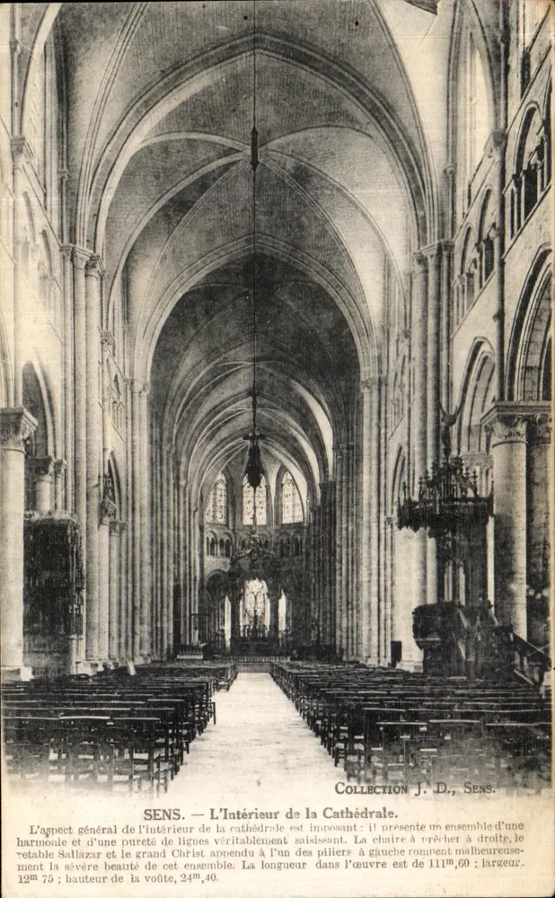 SENS — Interior da Catedral — Coleção J. D., SENS. - Frente