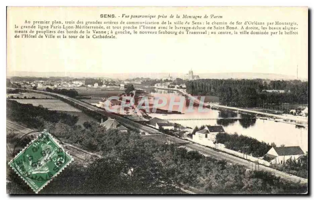 SENS - Panoramablick vom Montagne de Paron — Verleger nicht sichtbar - Vorderseite