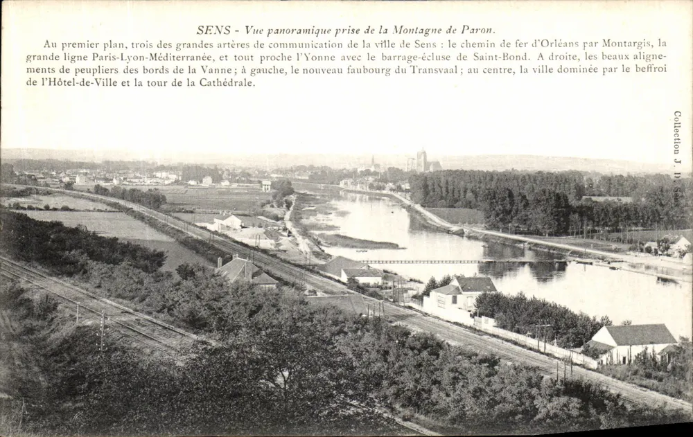 SENS - Panoramablick vom Montagne de Paron — Sammlung J. M. S. - Vorderseite