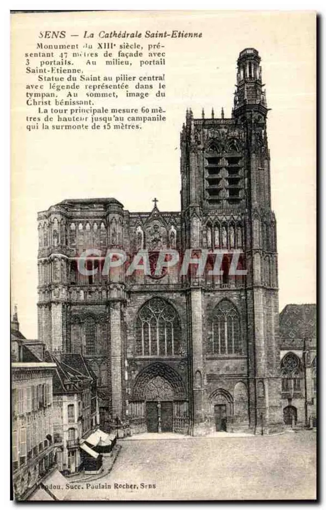 Sens — A Catedral de São Etienne — Mendou, Suce, Paulain Rocher, Sens - Frente