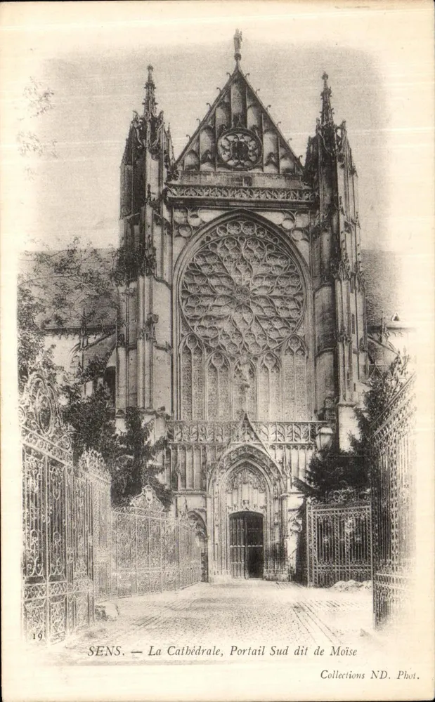 Sens — Die Kathedrale, Südtor genannt Moïse — Collections ND. Phot. - Vorderseite