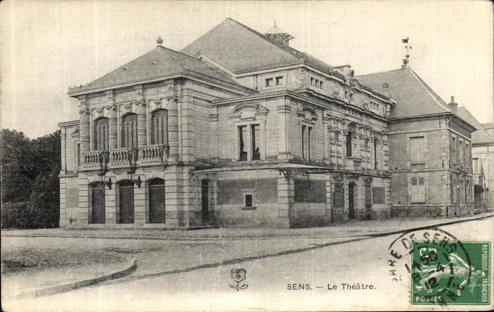 SENS — Le Théâtre — Éditeur : Imprimerie de Sens - Frente