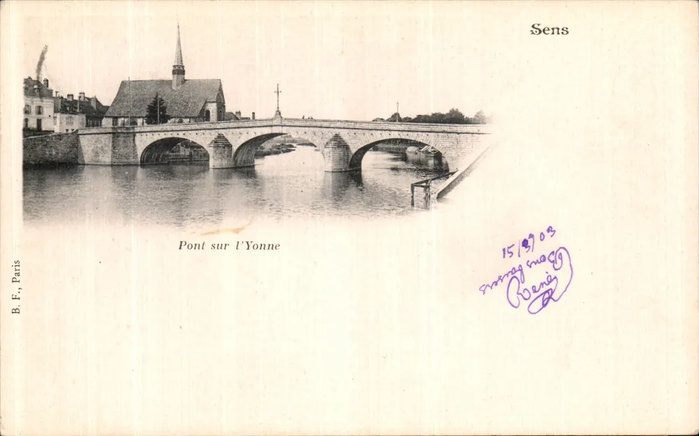 Ponte sobre a Yonne — Sens — B.F., Paris - Frente