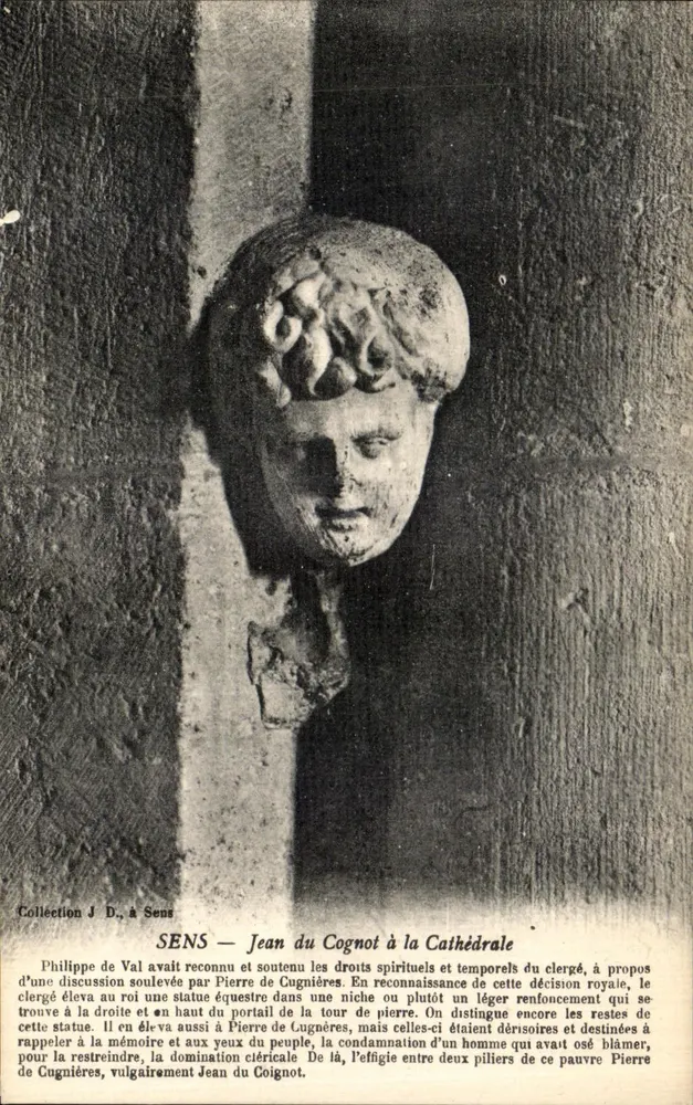 Sens — Jean du Cognot vor der Kathedrale — Sammlung J. D., in Sens - Vorderseite