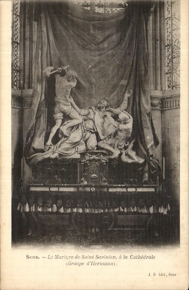 Sens — Das Martyrium des heiligen Savinien, in der Kathedrale (Gruppe von Hermann) — J. D. Verlag, Sens - Vorderseite