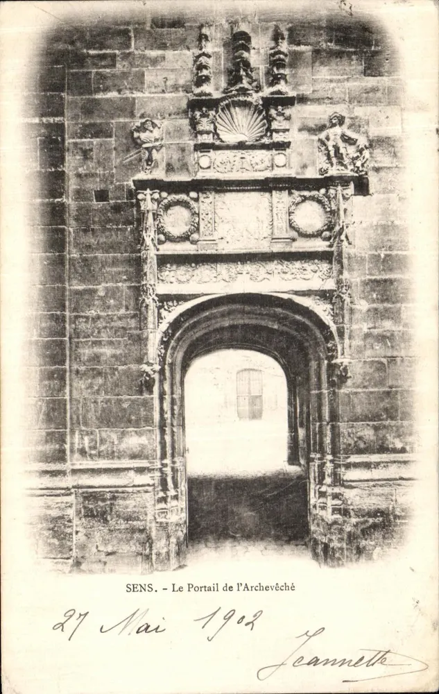 SENS - O Portal do Arcebispo — fotografia datada de 27 de maio de 1902 - Frente