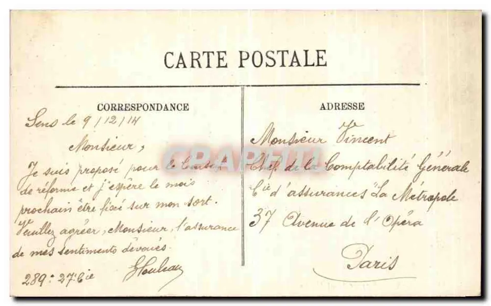 Sens — Barragem Saint-Martin — LL, n°118 - Verso