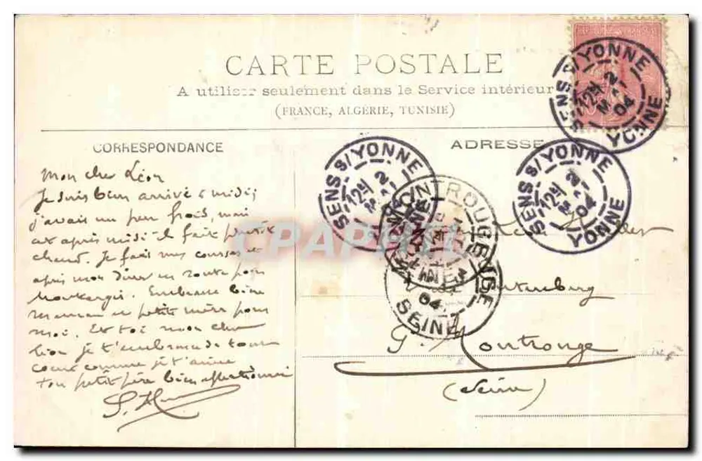 Gens - La Place de la République — éditeur G. Korloberie, n° de série non visible - Verso