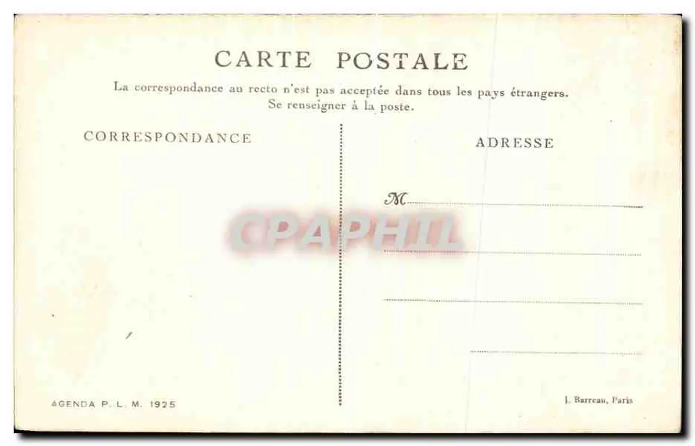 Vézelay — A Porta Nova (século XII) — Agenda P.L.M. 1925 - Verso