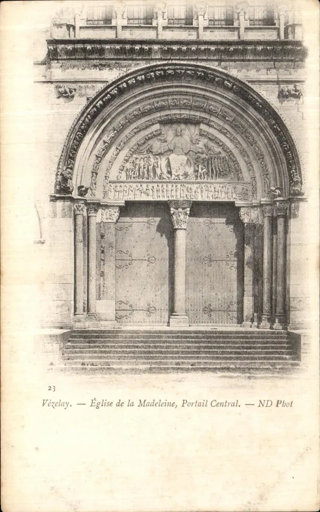 Vézelay — Kirche der Madeleine, Zentralportal — ND Phot - Vorderseite