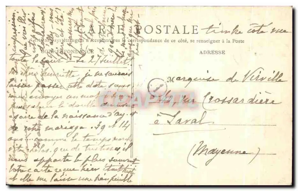 Vezelay — Kruis van de Cordella waarheen Sint Bernardus predikte — B.F., Parijs - Achterkant