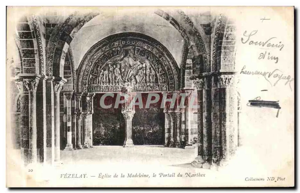 Vézelay — Kirche der Madeleine, das Nordportal - Vorderseite