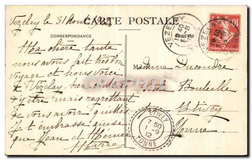 Vézelay — Katedra św. Małgorzaty — Absydę — Pothain, wyd., Avallon - Rewers