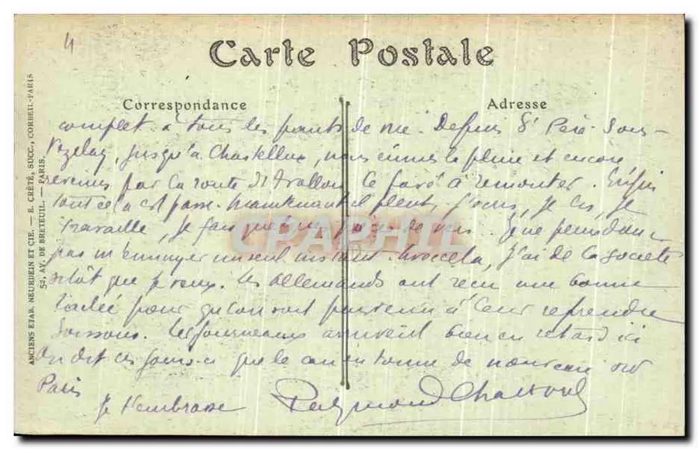 Vézelay — Allgemeiner Blick vom Saint-Pierre-Weg — J.H. Phot. - Rückseite