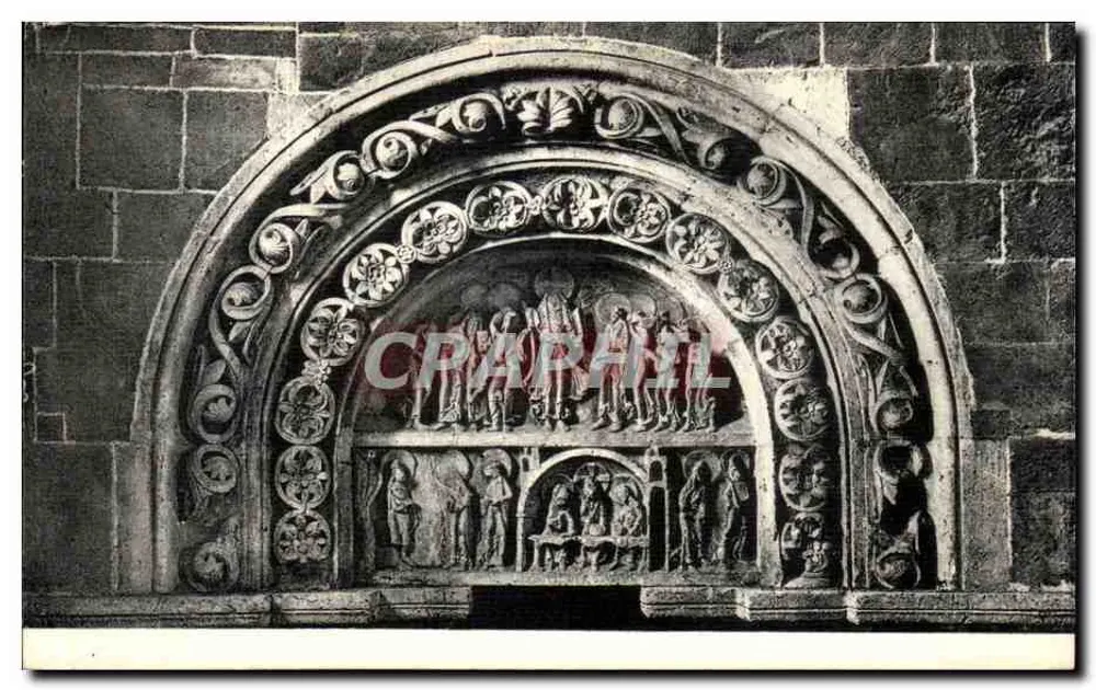 Vézelay - Basílica da Madeleine - Tímpanos e Arco de volta da porta esquerda - Frente