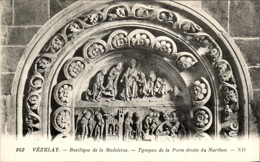 Vézelay — Basilique de la Madeleine — Tympan der rechten Tür des Narthex - Vorderseite