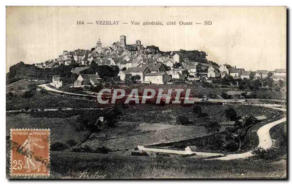 Vézelay — Vista geral, lado Oeste — ND - Frente