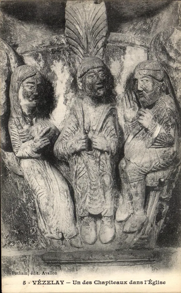 Vézelay — Einer der Kapitelle in der Kirche — publ. Avallon - Vorderseite
