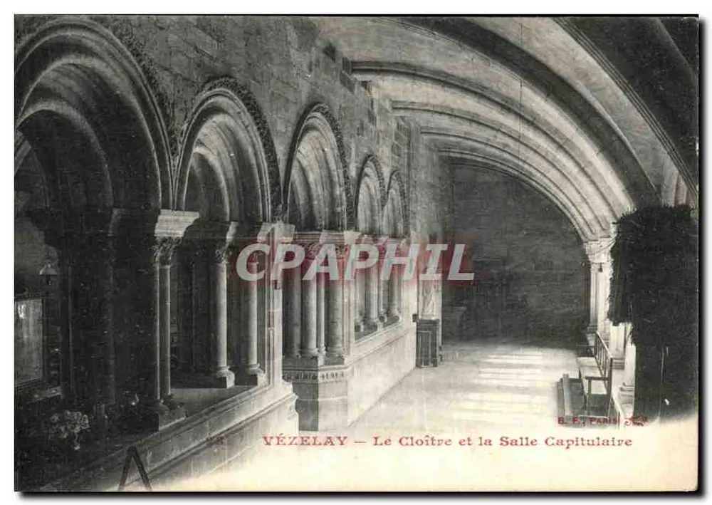 Vézelay — O Claustro e a Sala Capitular — B. P., Paris - Frente