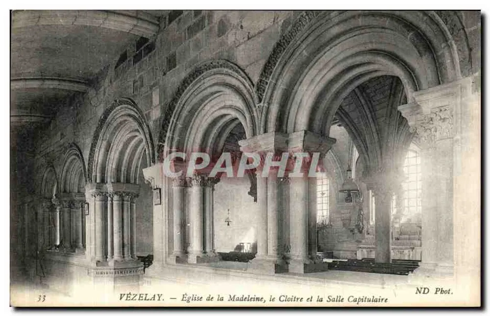 VÉZELAY — Kirche der Madeleine, der Cloister und der Chapter House — ND Pbot. - Vorderseite
