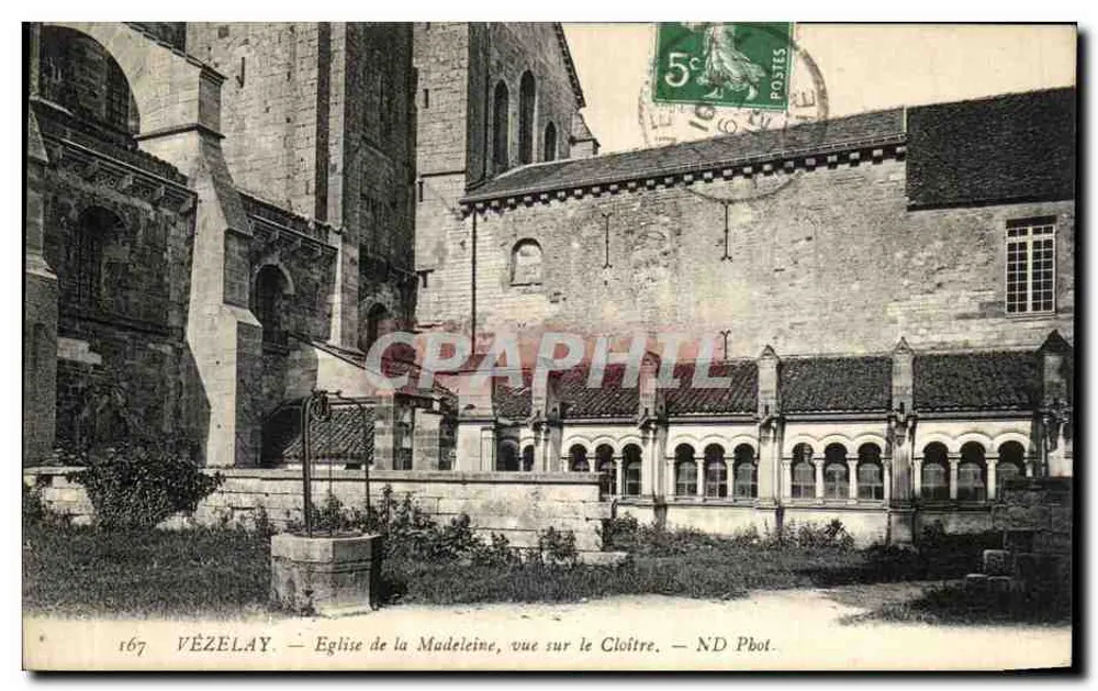 VÉZELAY — Kirche der Madeleine, Blick auf den Cloître — ND Phot. - Vorderseite