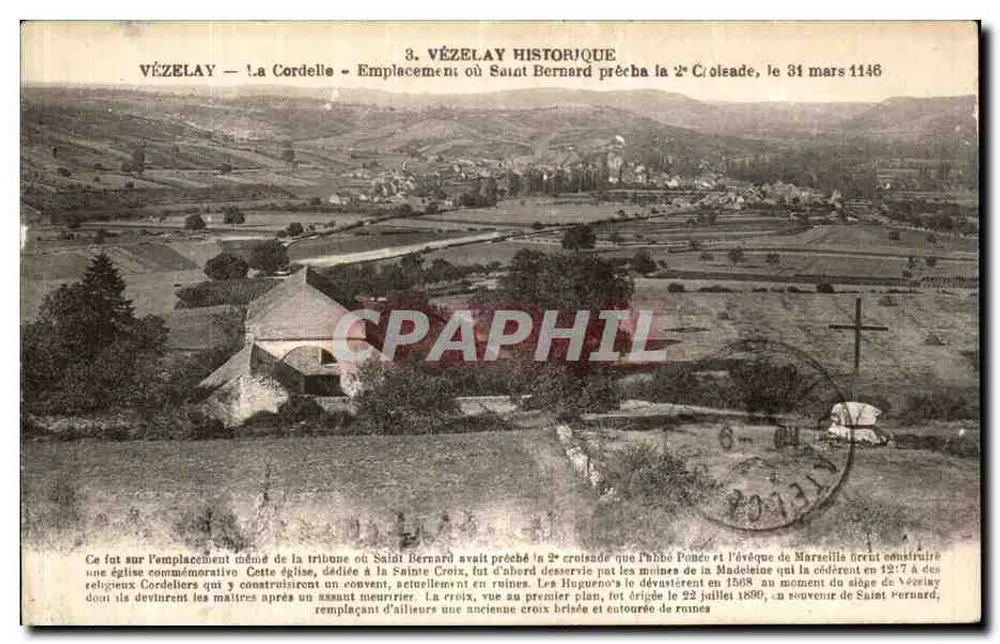 Vézelay — La Cordelle — Ort, an dem Saint Bernard die 2. Kreuzzug gepredigt hat, 31. März 1146 - Vorderseite
